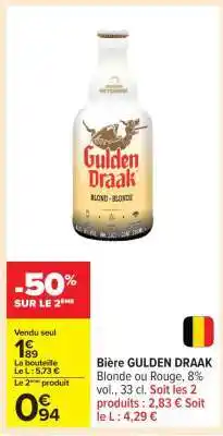 Carrefour Bière GULDEN DRAAK offre