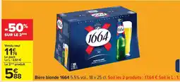 Carrefour Bière Blonde 1664 offre
