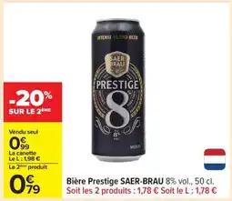 Carrefour Bière Prestige SAER-BRAU offre