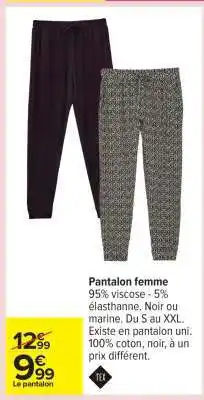 Carrefour Pantalon femme offre
