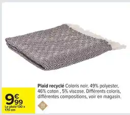 Carrefour Plaid recyclé offre