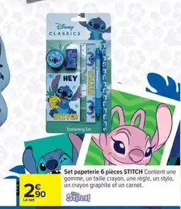 Carrefour Set papeterie 6 pièces STITCH offre