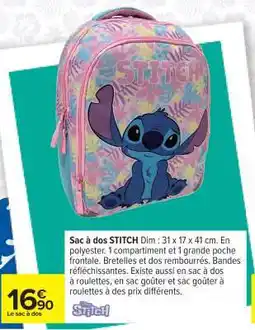 Carrefour Sac à dos STITCH offre
