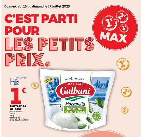 Auchan GALBANI Mozzarella offre