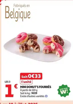 Auchan Mini donut's fourrés offre