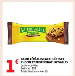 Auchan NATURE VALLEY Barre céréales cacahuètes et chocolat protein offre