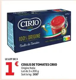 Auchan CIRIO Coulis de tomates offre