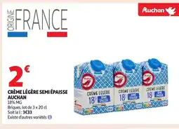 Auchan AUCHAN Crème légère semi épaisse offre