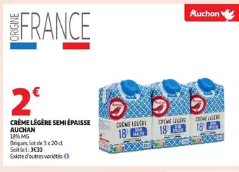 Auchan AUCHAN Crème légère semi épaisse offre