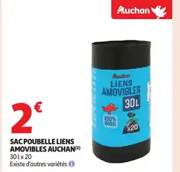 Auchan AUCHAN Sac poubelle fins amovibles offre