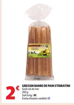 Auchan Gressin barre de pain striratini offre