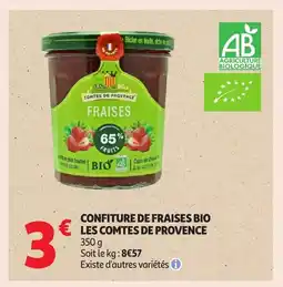 Auchan Confiture de fraises bio le scomtes de provence offre