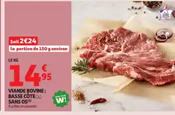 Auchan Viande bovine basse côte sans os offre
