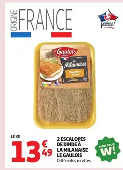 Auchan LE GAULOIS 2 escalopes de dinde a la milanaise offre