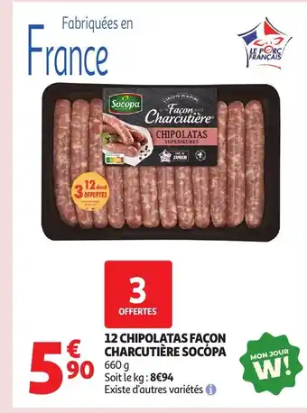 Auchan SOCÓPA Chipolatas facon charcutière offre