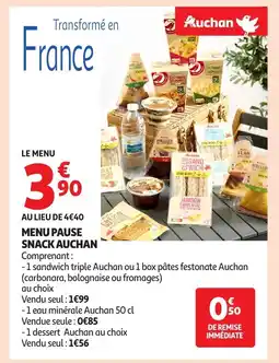 Auchan AUCHAN Menu pause snack offre