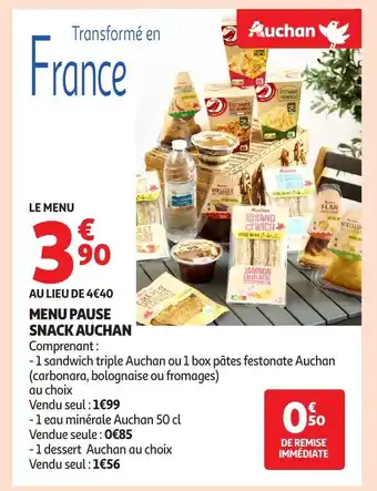 Auchan AUCHAN Menu pause snack offre
