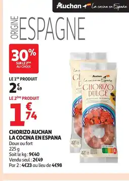 Auchan Chorizo auchan la cocina en espana offre