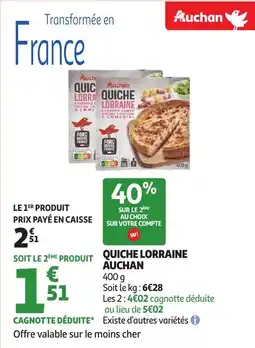 Auchan AUCHAN Quiche lorraine offre