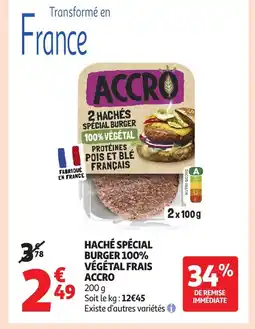 Auchan ACCRO Haché spécial burger 100% végétal frais offre