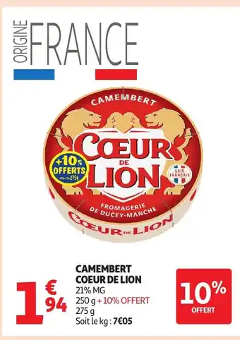 Auchan COEUR DE LION Camembert offre