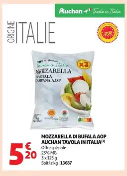 Auchan Mozzarella di bufala aop auchan tavola in italia offre