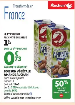 Auchan AUCHAN Boisson végétale amande offre