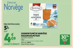 Auchan DELPEYRAT Saumon fumé de norvège maison offre