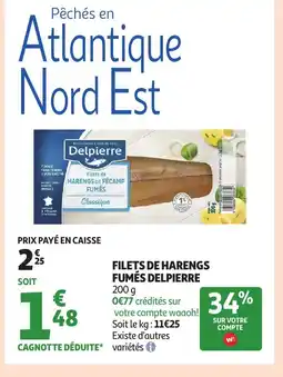 Auchan DELPIERRE Filets de harengs fumés offre