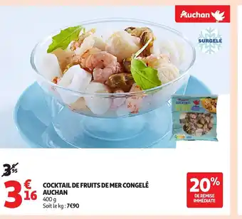 Auchan AUCHAN Cocktail de fruits de mer congelé offre