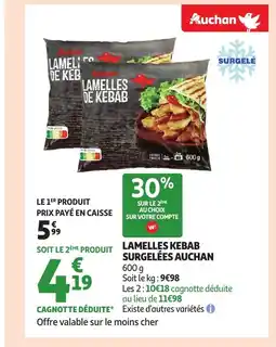 Auchan AUCHAN Lamelles de kebab surgelées offre