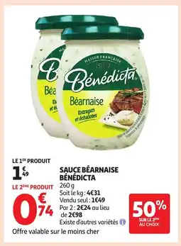 Auchan BÉNÉDICTA Sauce béarnaise offre