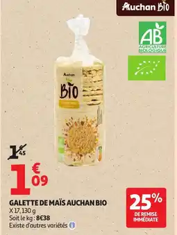 Auchan AUCHAN BIO Galette de maïs offre