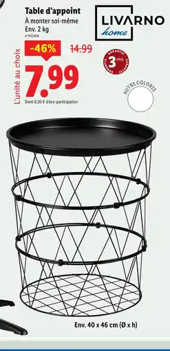 Lidl LIVARNO Table d'appoint offre