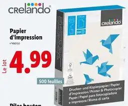 Lidl crelando Papier d'impression offre