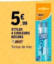 E.Leclerc Bic - stylos 4 couleurs décors offre