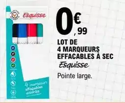 E.Leclerc Esquisse - lot de 4 marqueurs effacables à sec offre