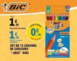 E.Leclerc Bic - set de 12 crayons de couleurs offre