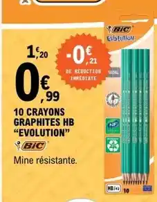 E.Leclerc Bic - 10 crayons graphites hb evolution offre