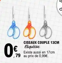 E.Leclerc Esquisse - ciseaux couple 13cm offre