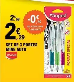 E.Leclerc Maped - set de 3 portes mine auto offre
