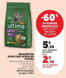 Super U Croquettes pour chat sterilise ultima offre