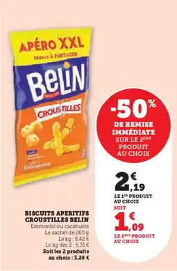 Super U Biscuits aperitifs croustilles belin offre