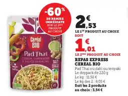 Super U Repas express cereal bio offre