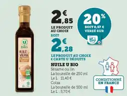 Super U Huile u bio offre