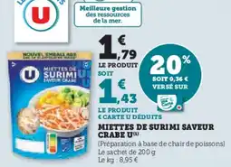 Super U Miettes de surimi saveur crabe u offre