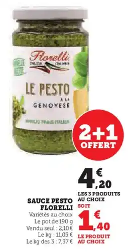 Super U Sauce pesto florelli offre