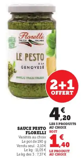 Super U Sauce pesto florelli offre