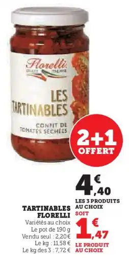 Super U Tartinables florelli offre