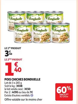 Auchan BONDUELLE Pois chiches offre